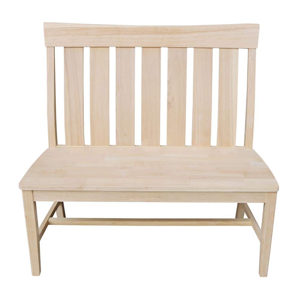 Ava 45'' Unfinished Solid Parawood Traditional Bench