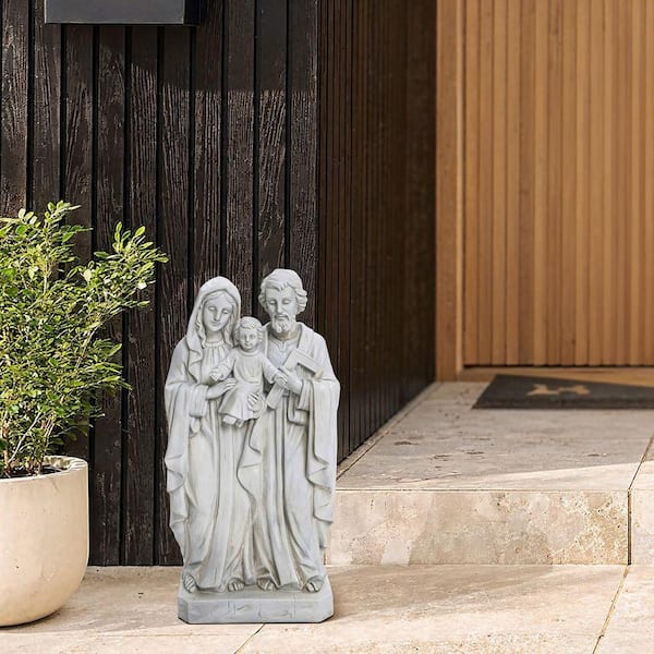 LuxenHome Off White Polyresin Holy Family 1.6 ft. Tall Statue
