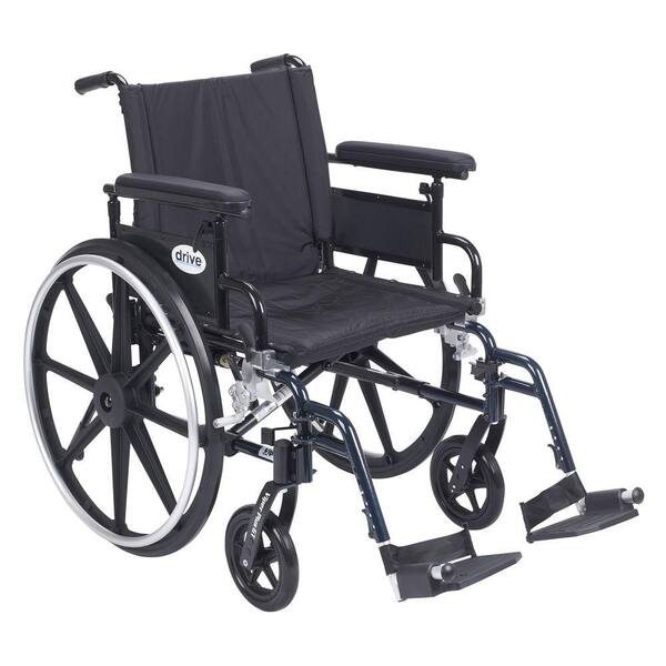 Drive Viper Plus GT 20 in. Wheelchair with Removable Flip Back Adjustable Arms, Adjustable Full Arms and Swing Away Footrests