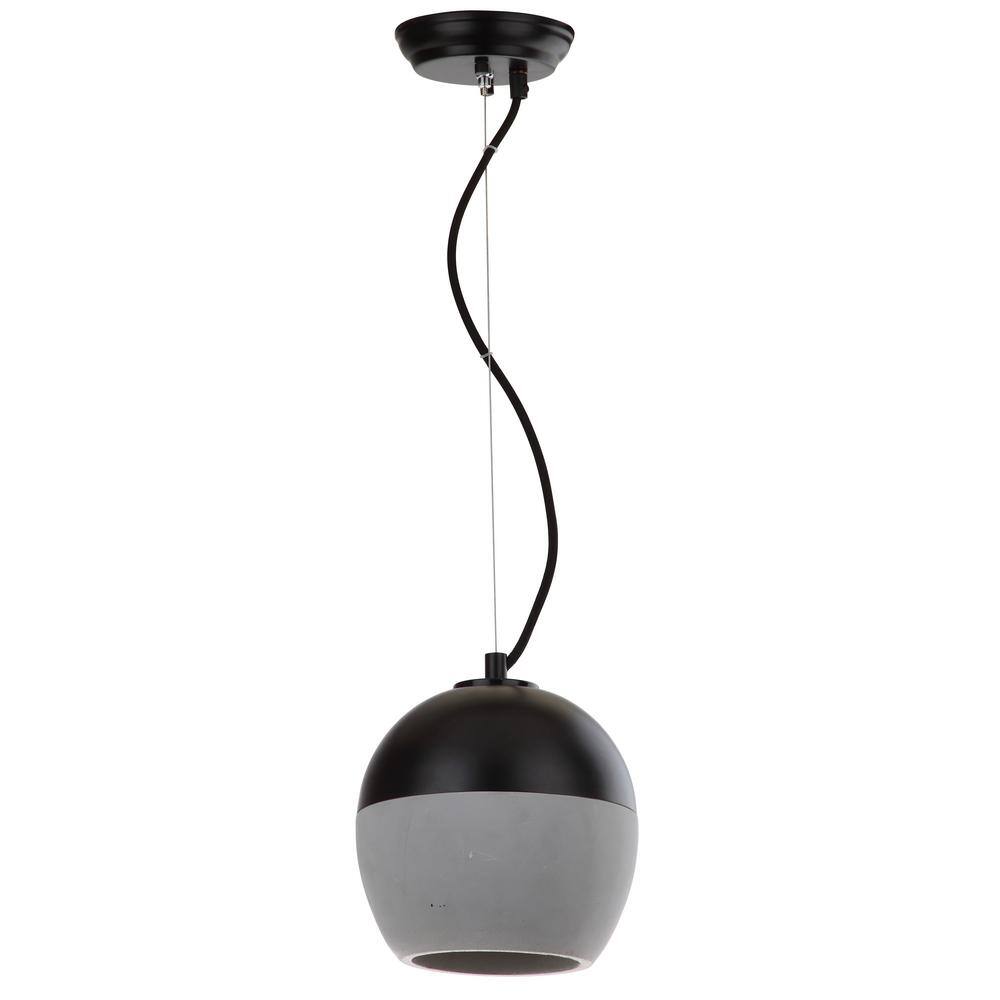 Modern Black and Gray Adjustable Globe Pendant Lamp, 7.88"