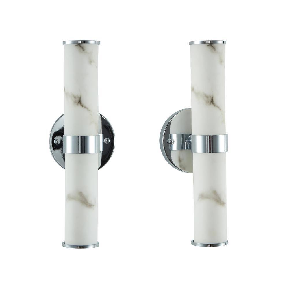 2-Light Chrome Bathroom Hallways Integrated LED Wall Sconce Vanity Light (2-Pack) price history on PriceWatchPro