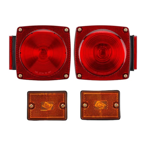 Led Pair Trailer Square Tail Light Under 80 Inches & (6) 3/4 Inches