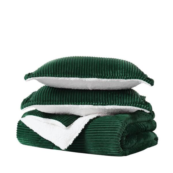 London Fog Corduroy Polyester Green Twin/Twin XL 2 Piece Comforter