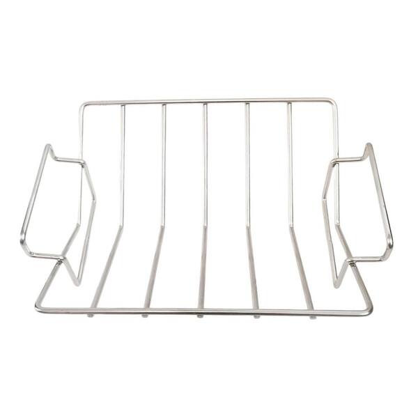 Steel Non-Toxic Easy Clean Reversible Rib and Poultry Roasting Rack with V Shape for Smoking Grilling BBQ