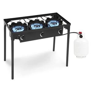 thumbnail image 2 of Goplus 225,000 BTU 3-Burner Propane Stove – Portable Outdoor Camp Cooker With BBQ Grate – Black 2 of 2