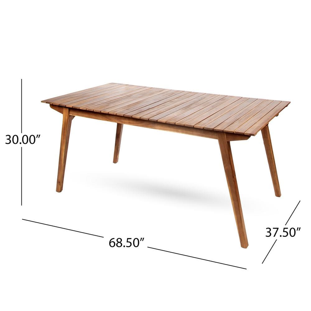 Timor 69" Teak Acacia Wood Outdoor Dining Table