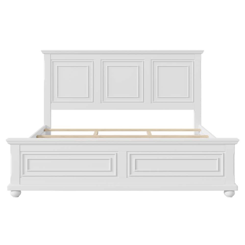 Rich Brown Vintage Style Wood Frame King Size Platform Bed with Sturdy Pinewood Frame and Legs - thumbnail 10