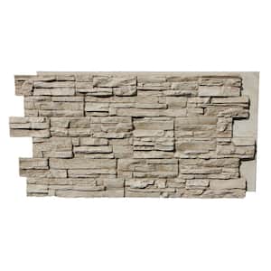 Lightning Ridge 48 in. x 24 in. Faux Stone Siding Panel Finished Biscotti Tan Interlocking Panel