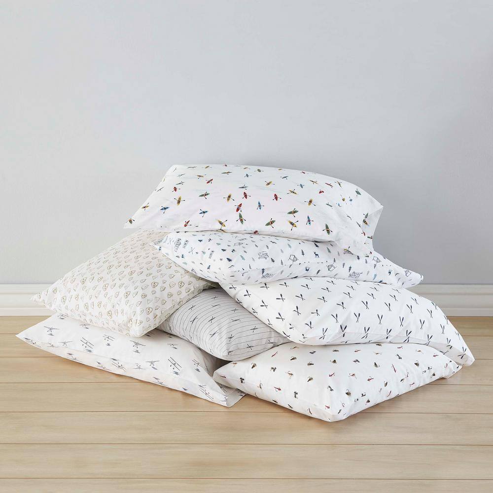 Twin White Cotton Percale Nautical Sheet Set
