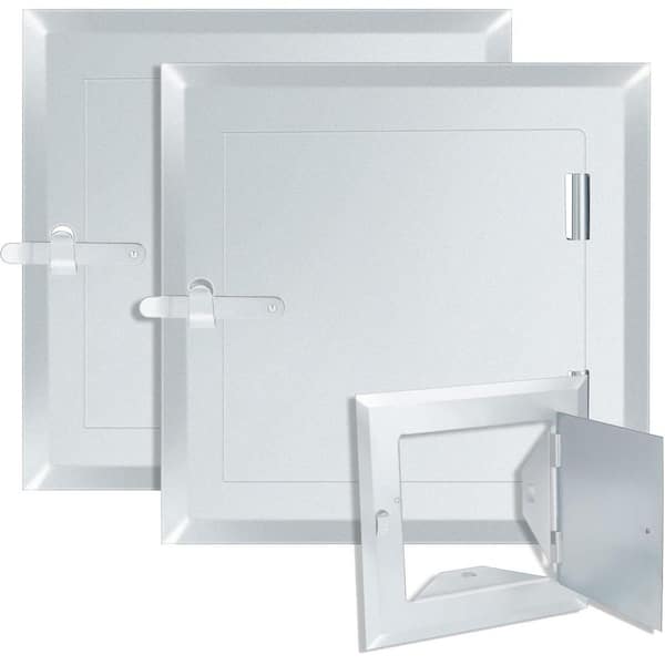 2-Pack 8x8 in. Galvanized Steel Fireplace Chimney Cleanout Door, Silver, Indoor/Outdoor Use