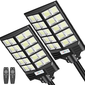 350-Watt Equivalent 300000 Lumens 240 Degree Black Motion Sensing Dusk to Dawn Integrated LED Area Light 2-Pack