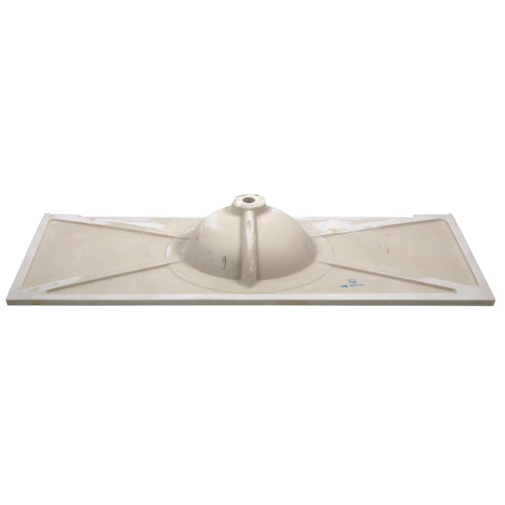 61-Inch Ivory Swirl Cultured Marble Vanity Top with Integrated Backsplash
