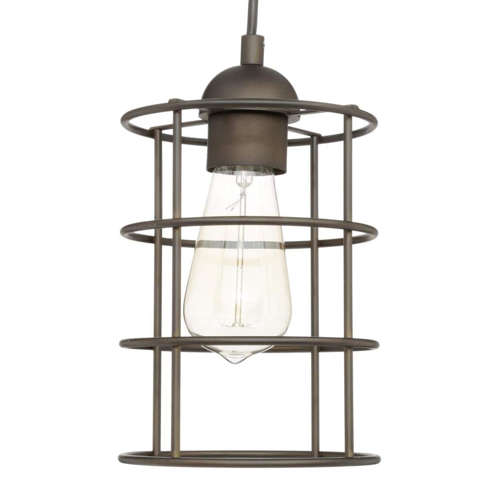 Oil Rubbed Bronze Mini Pendant Light with Adjustable Height