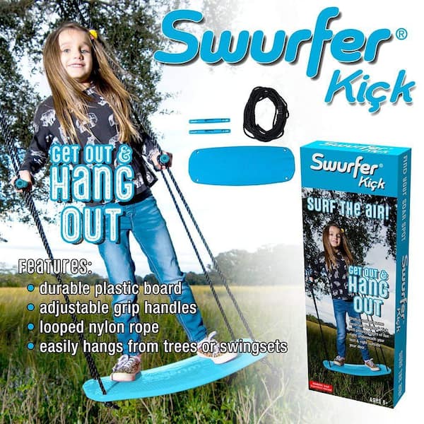 Swurfer Kick Blue Stand Up Tree Swing with Rope SW-KICK-B - The