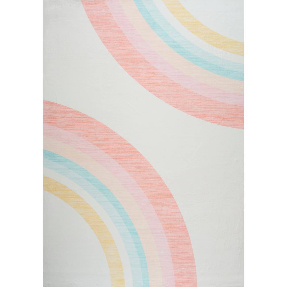 Kids Rainbow Soft Playmat Pink Cream 7 ft. x 10 ft. Indoor Soft Area Rug price history on PriceWatchPro