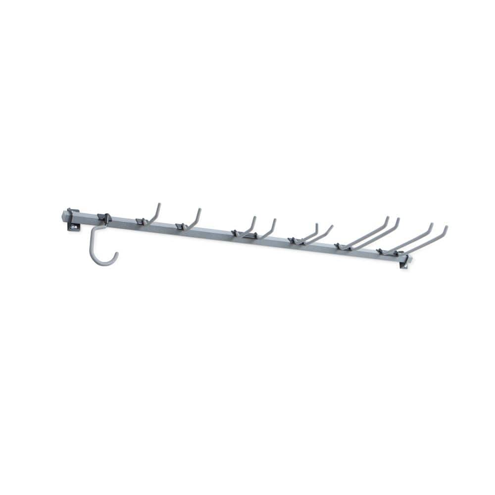 Large Gray Powder-Coated Steel Yard Tool Rack
