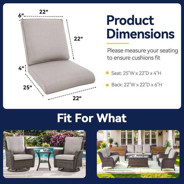 moosprr Modern 22 x 25 8-Piece Deep Seating Outdoor Lounge