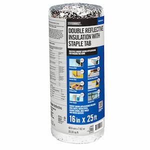 16 in. x 25 ft. Double Reflective Insulation Staple Tab Radiant Barrier (150-Pack)