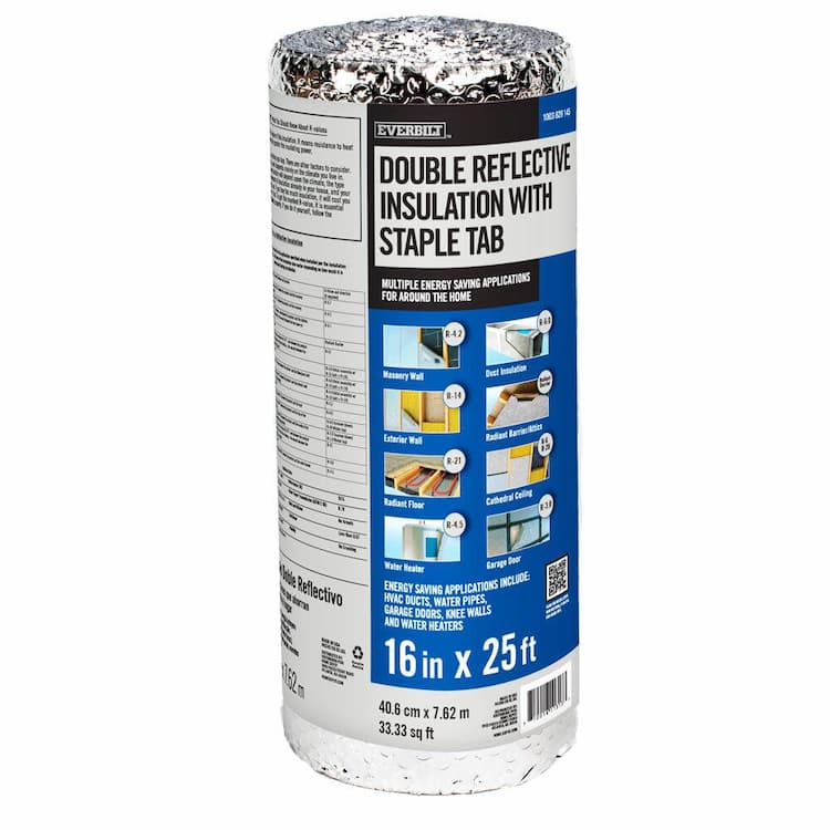 Everbilt 16 in. x 25 ft. Double Reflective Insulation Radiant Barrier Staple Tab