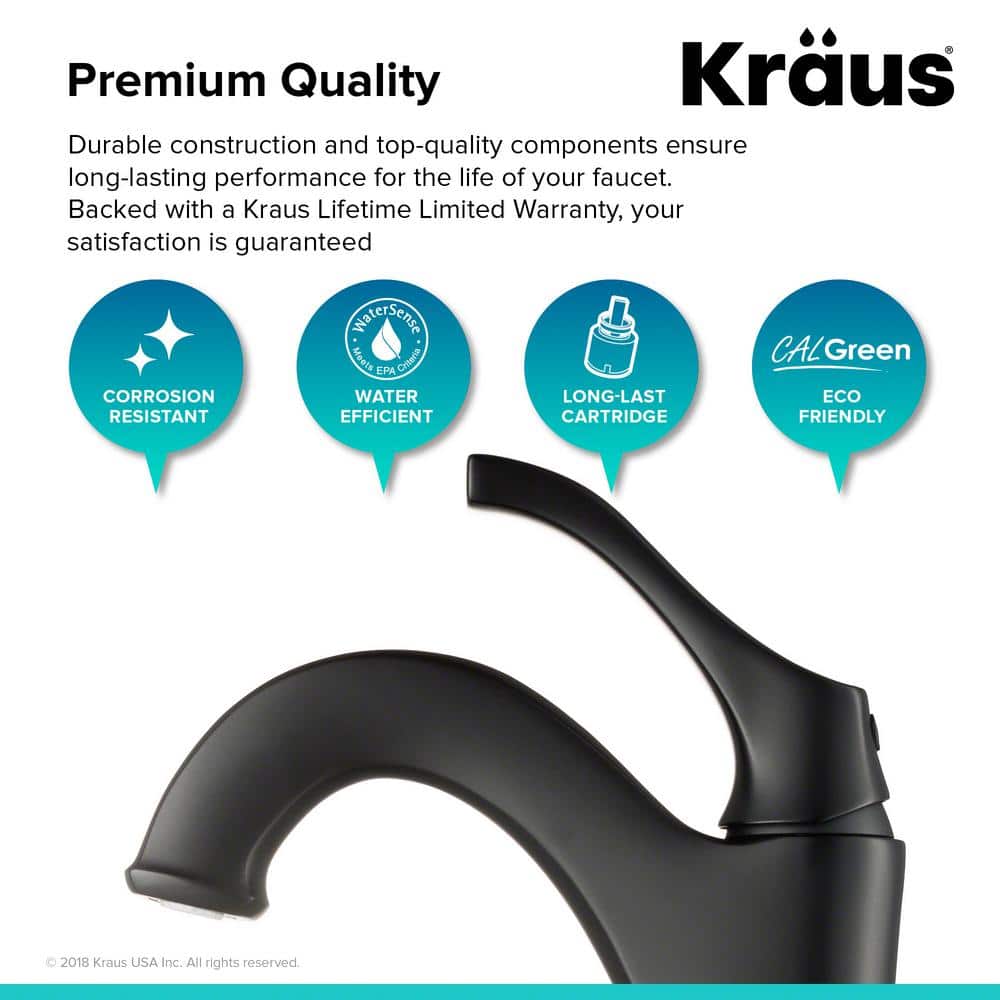 Eco-Friendly Contemporary Arlo Vessel Faucet in Matte Black