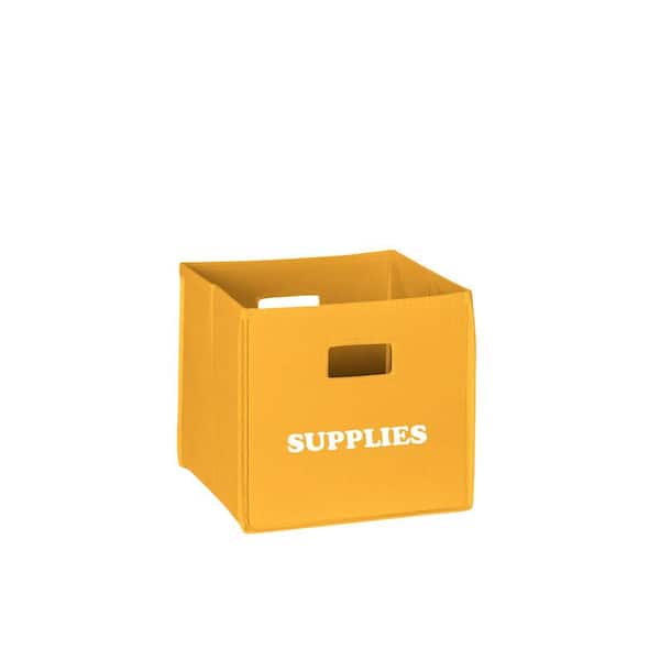 RiverRidge Kids 10.5 in. x 10 in. Supplies Folding Storage Bin in Golden Yellow