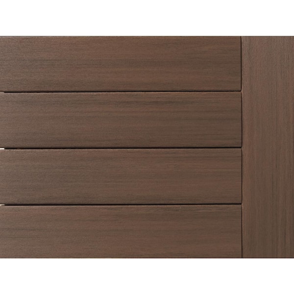 Vintage 1 in. x 6 in. x 1 ft. English Walnut Square Edge Advanced PVC Decking Board Sample