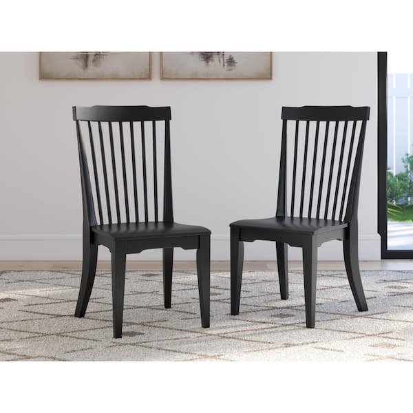 Signature DESIGN BY ASHLEY Plazaton Black Wood Side Chair (Set of