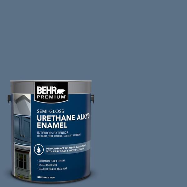 BEHR PREMIUM 1 gal. #S520-6 Layers of Ocean Urethane Alkyd Semi-Gloss Enamel Interior/Exterior Paint