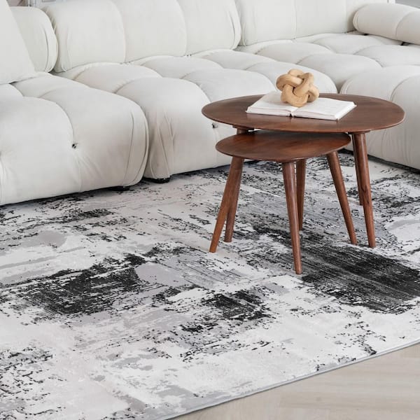 Atlas Grey Beige, Modern 7 ft. x10 ft. Classic Indoor Area Rug