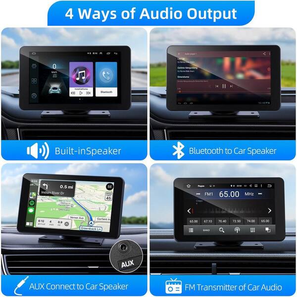 Lukyamzn 7 in. HD Portable Touch Screen Car Stereo Wireless