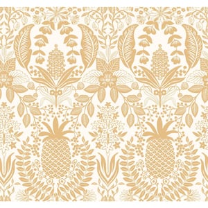 Pineapple Damask Gold Metallic Non-Pasted Wallpaper