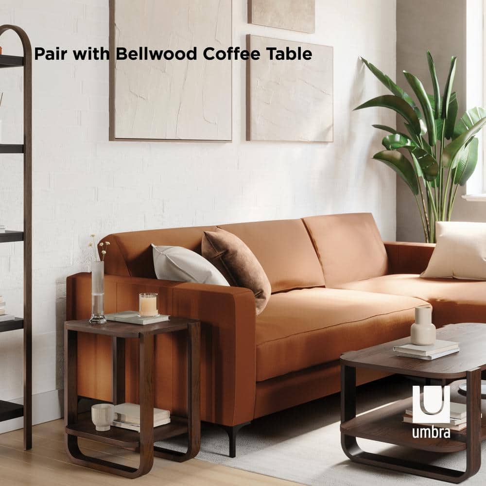 Bellwood Aged Walnut Rectangular 2-Tier Side Table