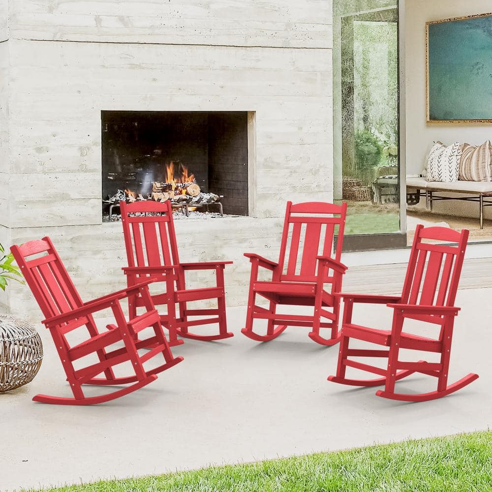 Red porch rocking chairs discount