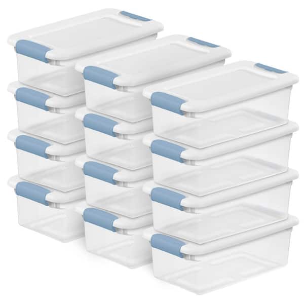 6 qt. Storage Box Stackable Latching Container in Clear (12-Pack)