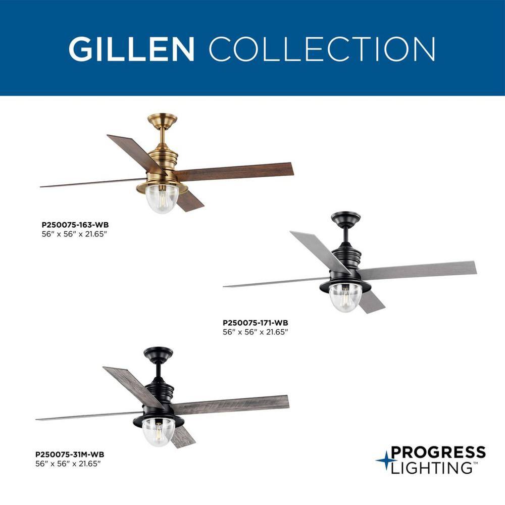 Gillen 56" Blistered Iron Ceiling Fan with Light and Remote