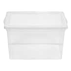 IRIS USA 65 Quart Snap Top Stackable Clear Plastic Storage Box