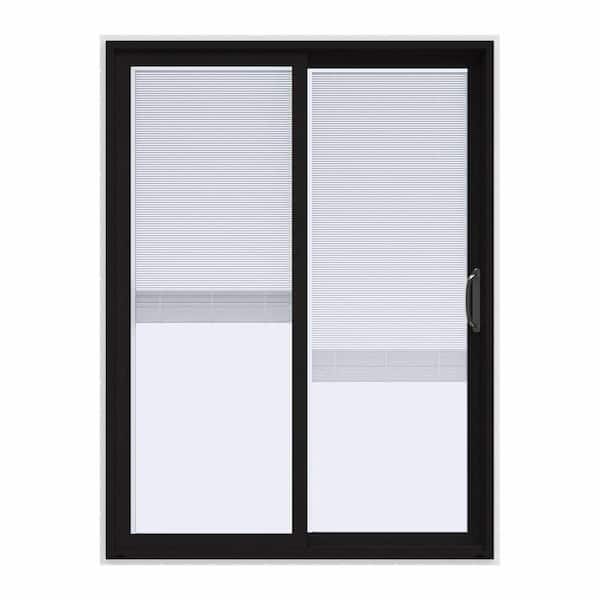 Have A Question About Jeld Wen 60 In X 80 V 4500 Contemporary Black Finishield Vinyl Right Hand Full Lite Sliding Patio Door W Internal Blinds Pg 5 The Home Depot - Home Depot Blinds For Sliding Patio Doors