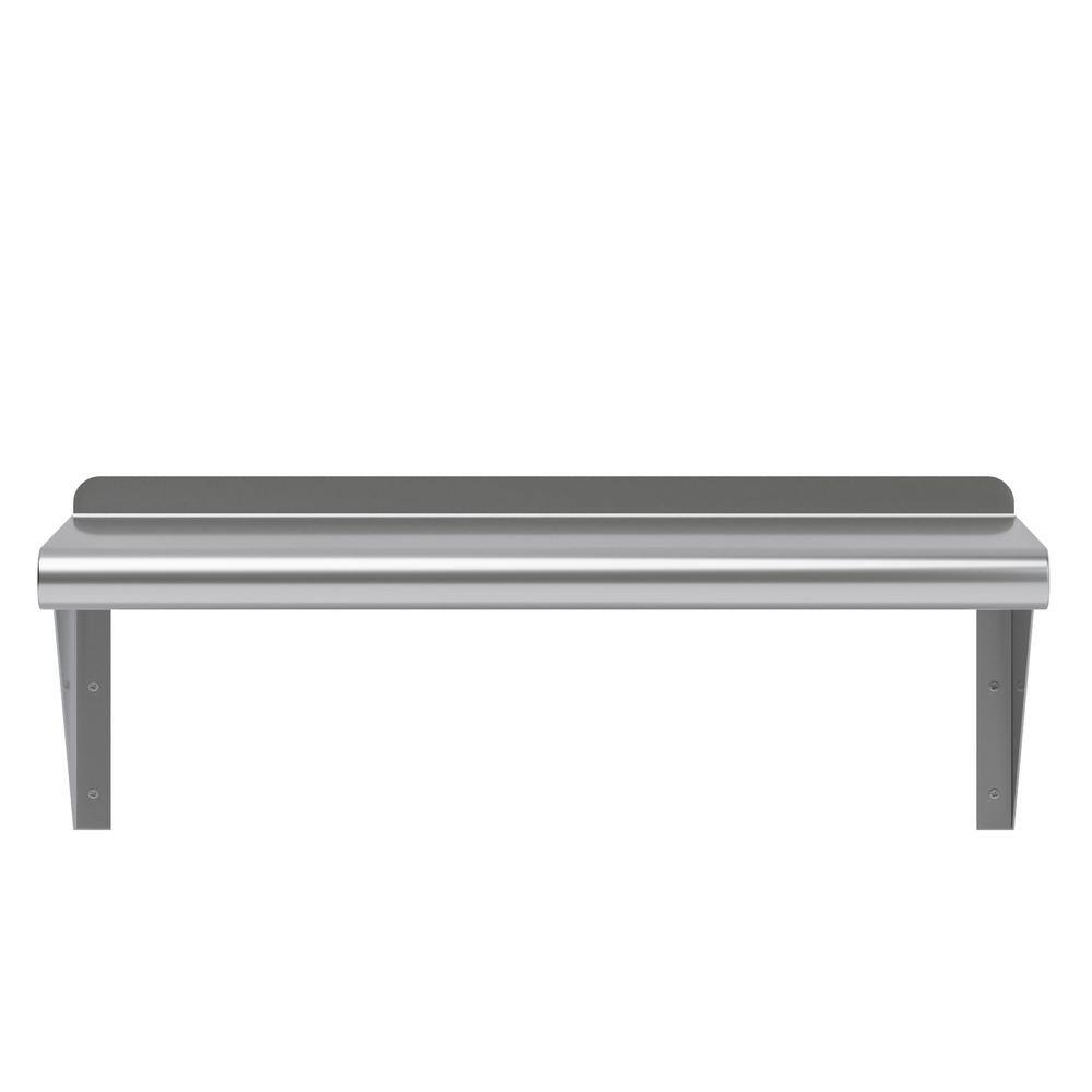 24" Long Stainless Steel Wall Shelf with Brackets