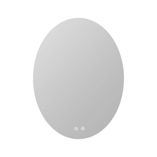 Unbranded 24 in. W x 32 in. H Oval Aluminium Framed Wall Mount Anti-fog Bathroom Vanity Mirror