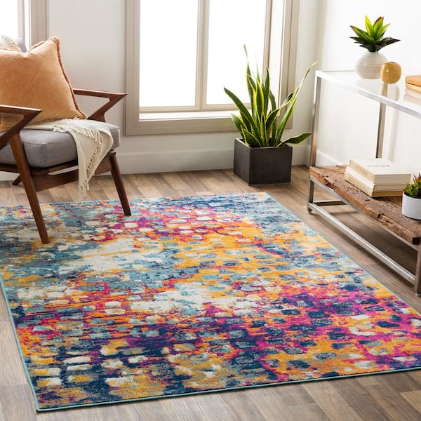 Nylah Purple 7 ft. 10 in. x 10 ft. Abstract Area Rug
