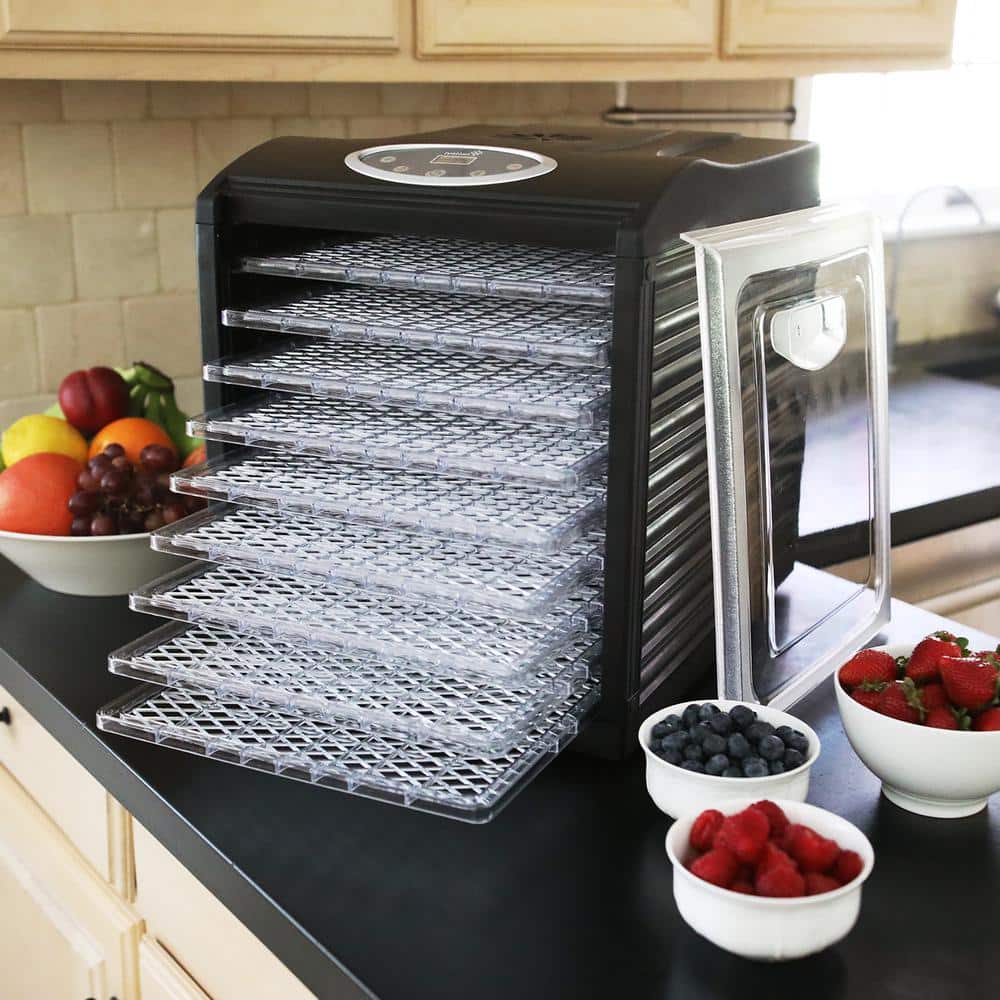 Ivation 9-Tray Black Digital Food Dehydrator with Adjustable Thermostat