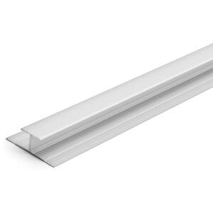T-Shape Satin Silver Aluminum Universal Floor Transition Strip, Fits 6 mm to 8 mm Floor Height, 84 in. Long