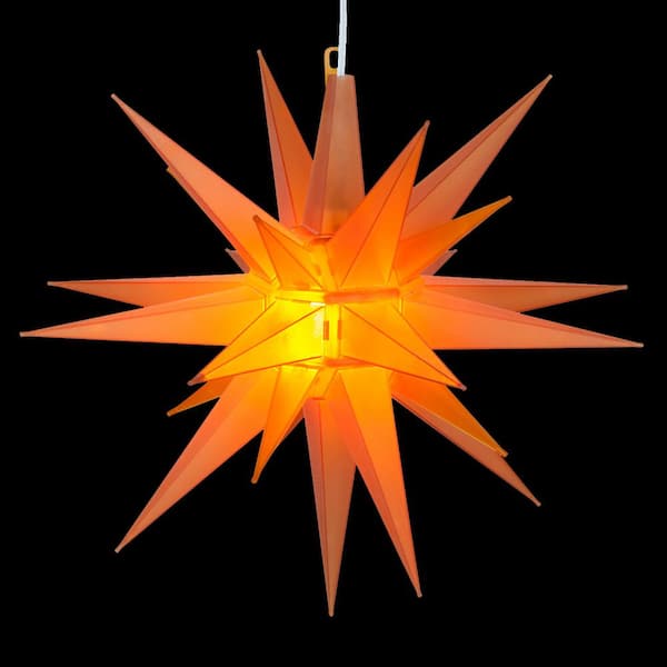 Kringle Traditions 14 in. Illuminated LED Amber Holiday Moravian Star