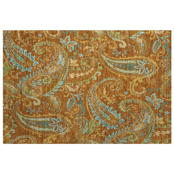 Dream Shag Premium Machine Washable Abstract ADS533 Paprika 2 ft. x 3 ft. Accent Rug