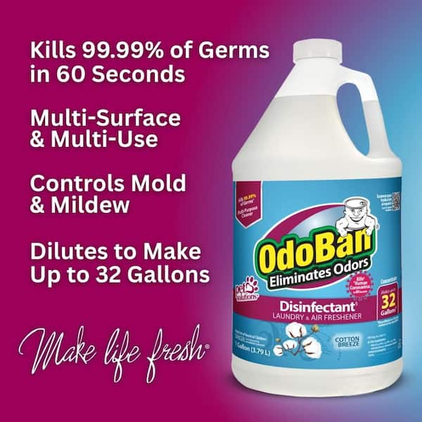 1 Gal. Cotton Breeze Disinfectant and Odor Eliminator, Fabric Freshener, Mold Control, Multi-Purpose Cleaner Concentrate