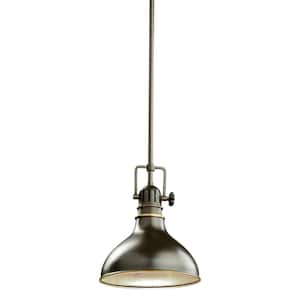 Hatteras Bay 1-Light Olde Bronze Vintage Industrial Shaded Kitchen Mini Pendant Hanging Light with Metal Shade