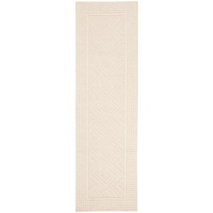 Vermont Ivory 2 ft. x 6 ft. Border Geometric Runner Rug