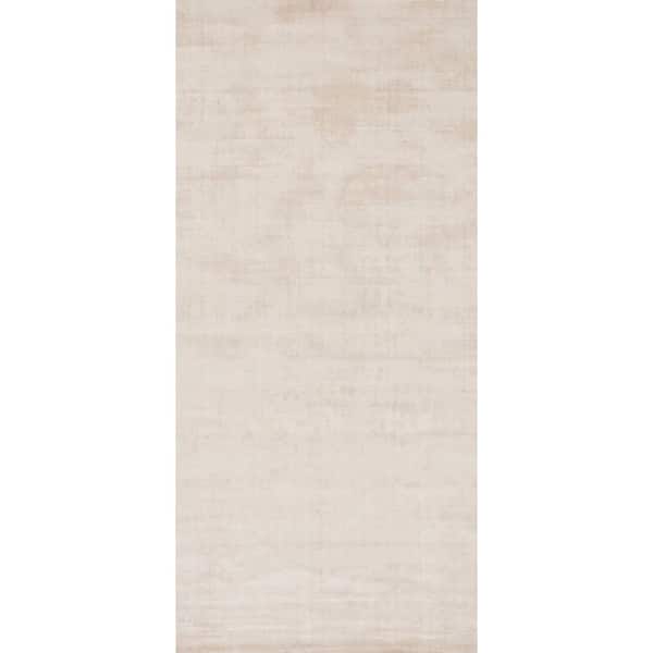 3 ft. x 8 ft. Sand Alva Hand Loom Knotted Viscose Indoor Runner Rug