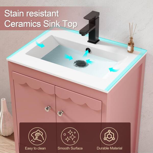 新品24-25NOVMBR LIVER 156cm eclife 24 in. W x 18.3 in. D x 34 in. H Freestanding 1-Sink