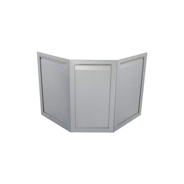 4 Life Outdoor Stainless Steel Outdoor Kitchen Decorative Corner Back with Two 30.4X21.5X1 in. and One 30.4X17.5X1 in. Panels in Gray